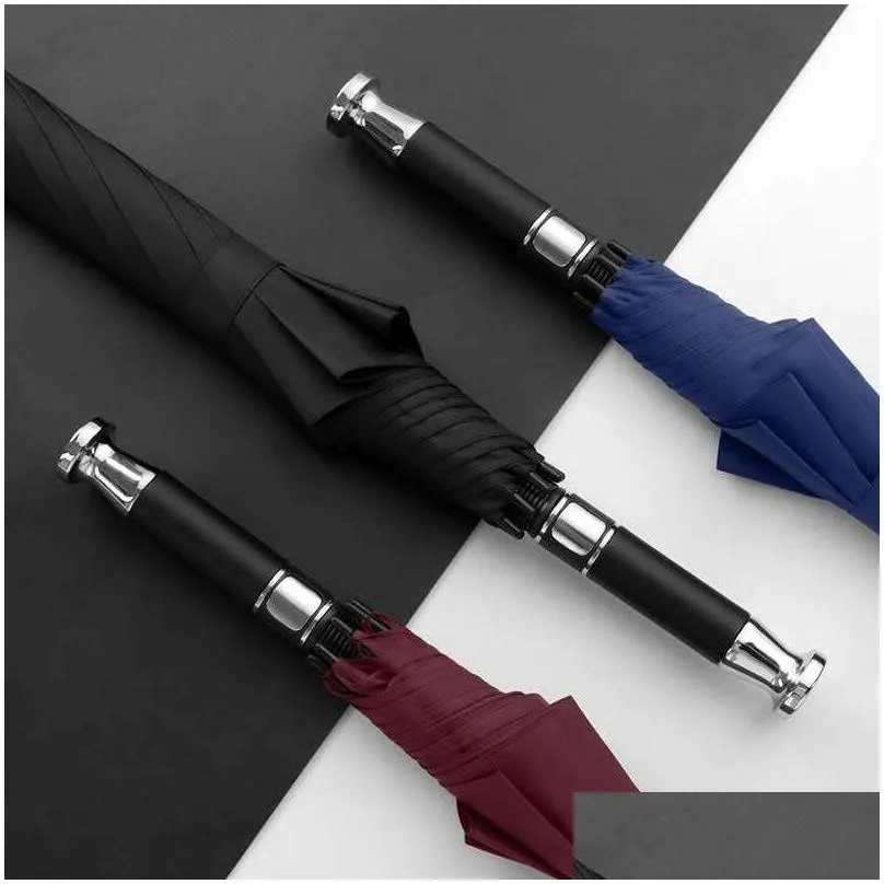 umbrellas luxury golf umbrella full fiber automatic long handle business sraight paraguas customized logo