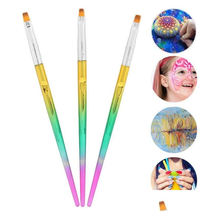 Eyelash Curler 3pcs Professional Paint Brushes Set Face Body Painting Drawing Brush DIY Crafts Makeup Tool Accessory Kits