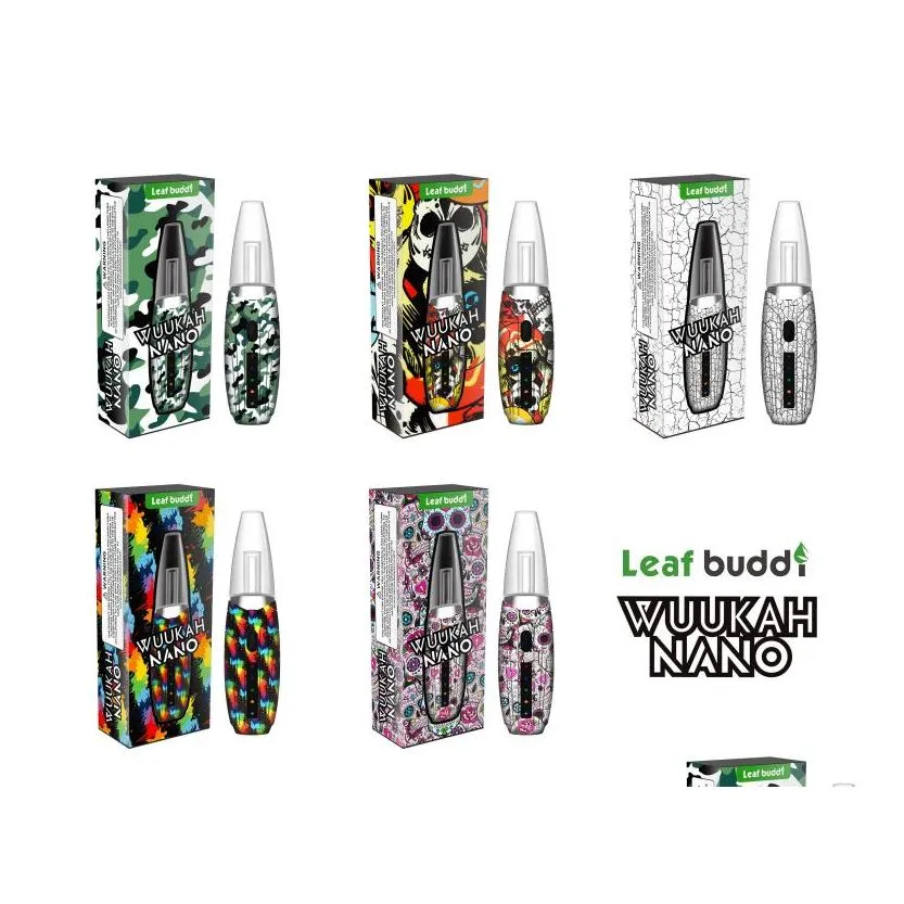 leaf buddi wuukah nano kit wax vaporizer water pipe 1200mah variable voltage quartz chamber glass bong hookah enail