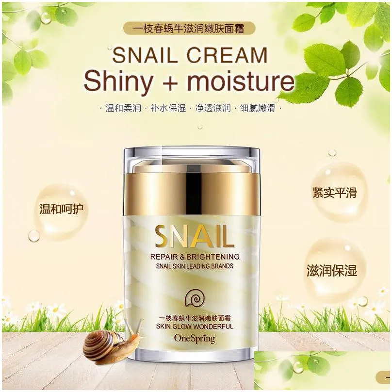 Hot Sale 60g OneSpring Natural Snail Cream Facial Moisturizer Face Cream Lifting Facial Firming Skin Care