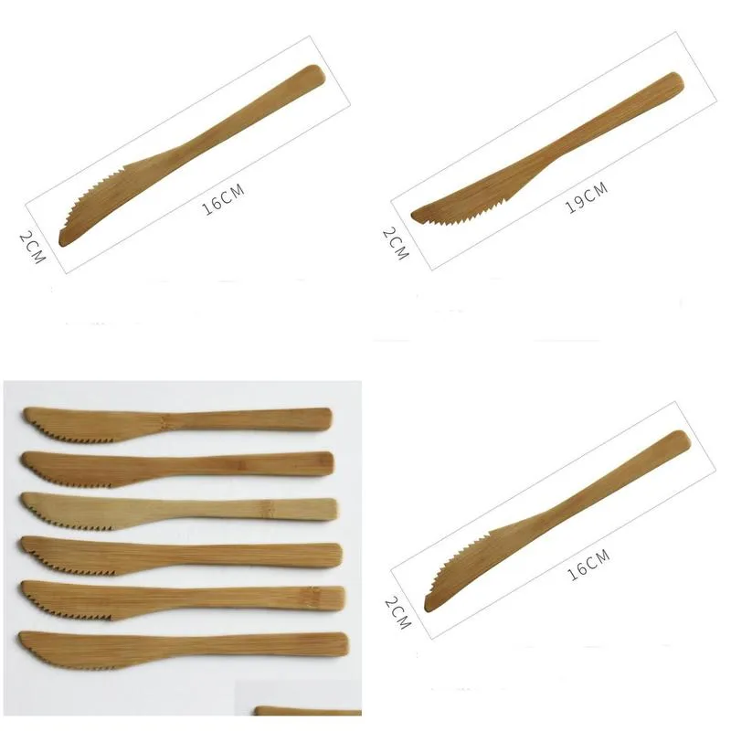 solid bamboo dinner knife reusable bamboo cheese knife butter jam spreaders dining/serving utensil wholesale