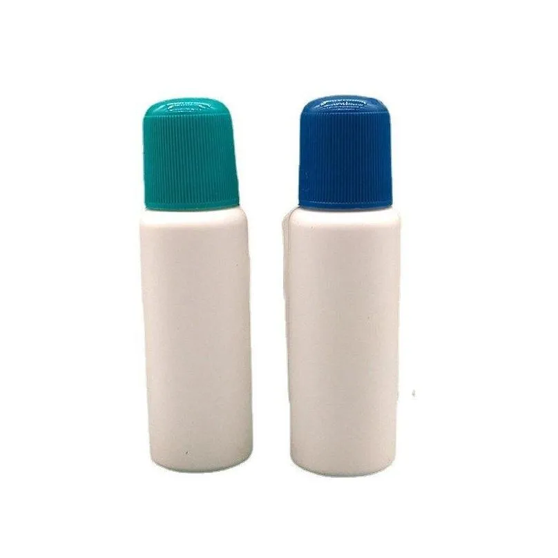 20 30 50 60 100ml empty white plastic sponge applicator liquid bottle hdpe white bottles with blue sponge head