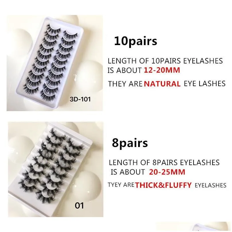 false eyelashes 8pairs empty wholesale fake lashes long eyelash 25mm mink fluffy dramatic for makeup eyelashesfalse