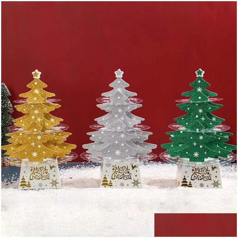 greeting cards card for kids wife husband 3d golden warm lights christmas tree decorate dec year
