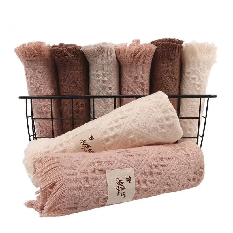 towel tassel cotton face comfortable household business 35 75cm