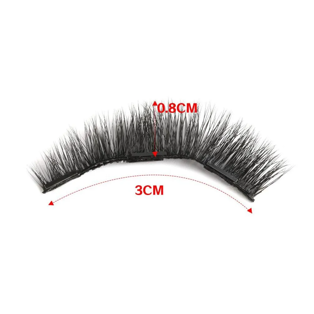 1 Box X9 Reusable Mink Hair Triple Magnetic False Eyelashes Handmade Cilia Luxurious Thick Magnet Eye Lashes Makeup Extension