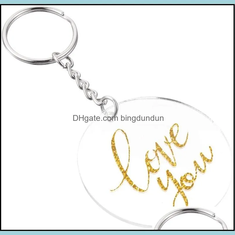 creative keyring decoration 5cm blank discs acrylic key chain transparent disc diy round shape clear keychains 104 k2