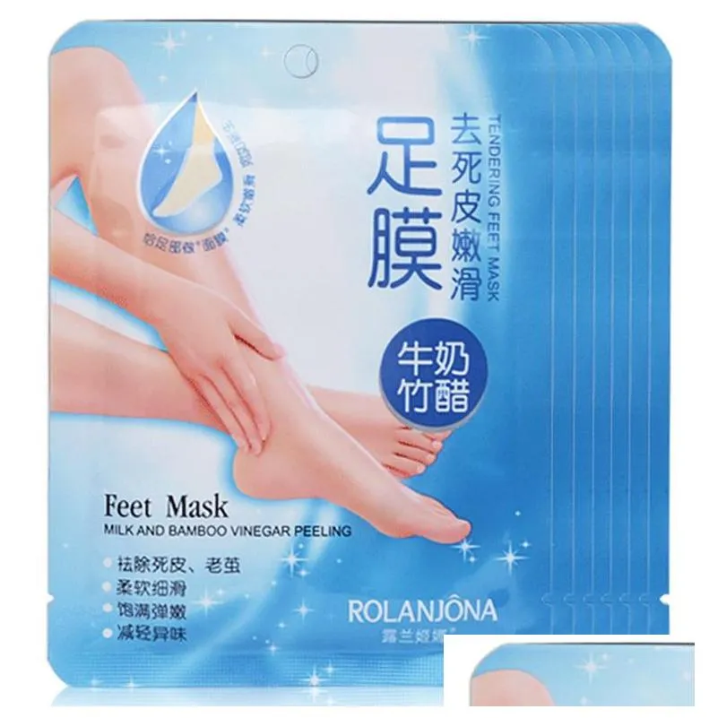 5packsis10pcs rolanjona feet mask baby foot peeling re al remove dead skin smooth exfoliating socks foot care dhs 