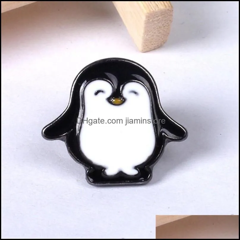 pin brooches harajuku alloy enamel kawaii white black penguin badges lapel pins safe brooch scarf cool boy women jewelry gifts 69 e3