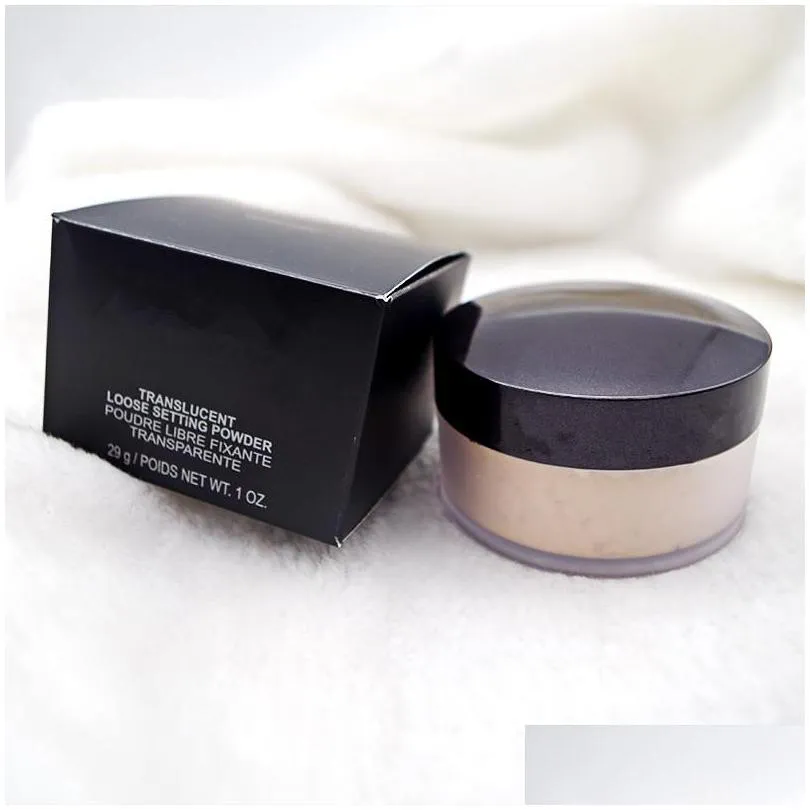 drop package in black box foundation loose setting powder fix makeup powder min pore brighten concealer