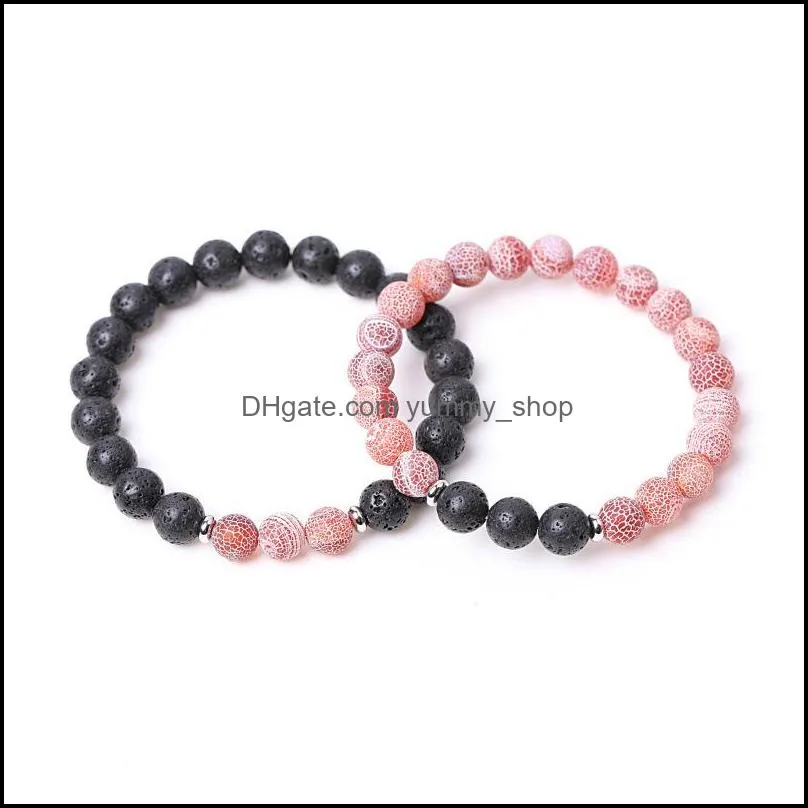 8mm red weathered agate stone beaded strand bracelet lava round beads bracelets healing energy yoga bracelet for men women yummyshop