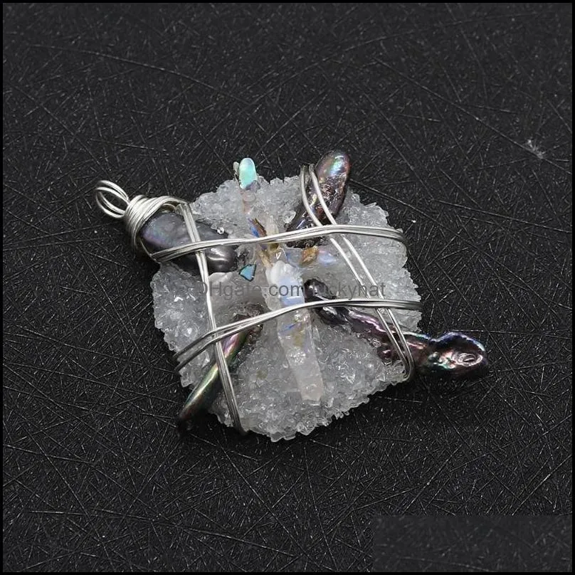 pendant necklaces fashion resin crystal winding healing charm necklace reiki cross pearl earrings mens womens jewelry accessoriesp