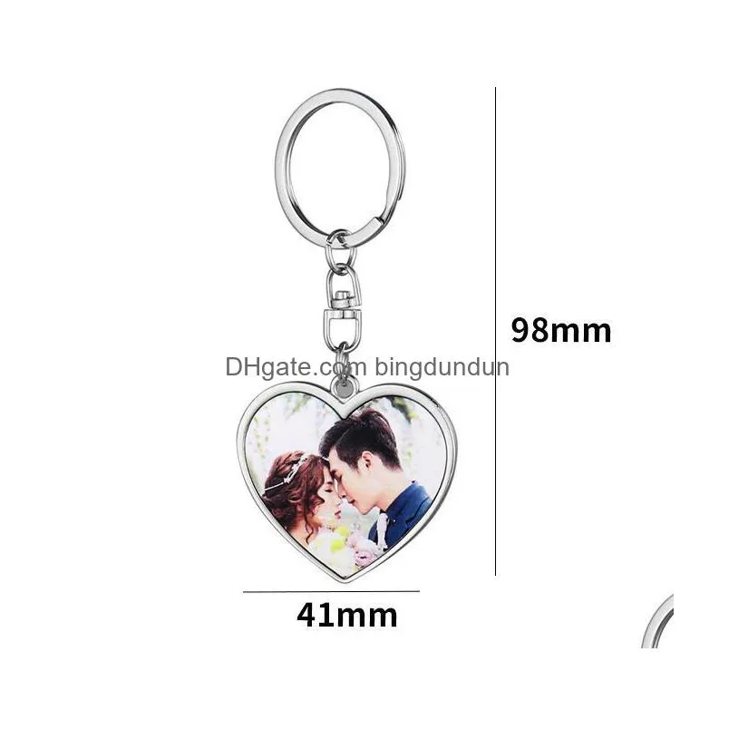 favor heat transfer blank sublimation metal printable diy double sided keychain gift