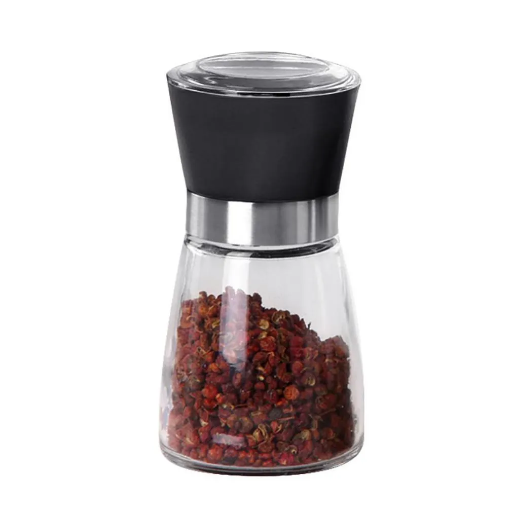 portable kitchen salt pepper mill grinder bottle seasoning jar holder container