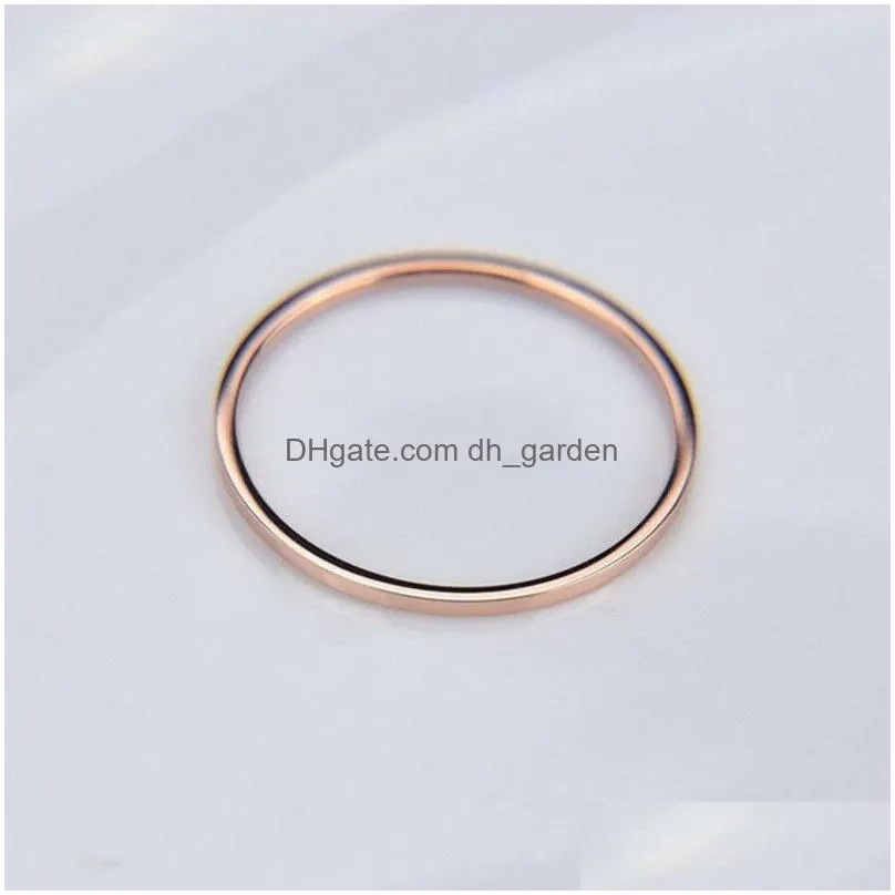 cluster rings rose gold lovers lady band promise engagement jewelry gifts simple fine ring plain titanium steel extremely