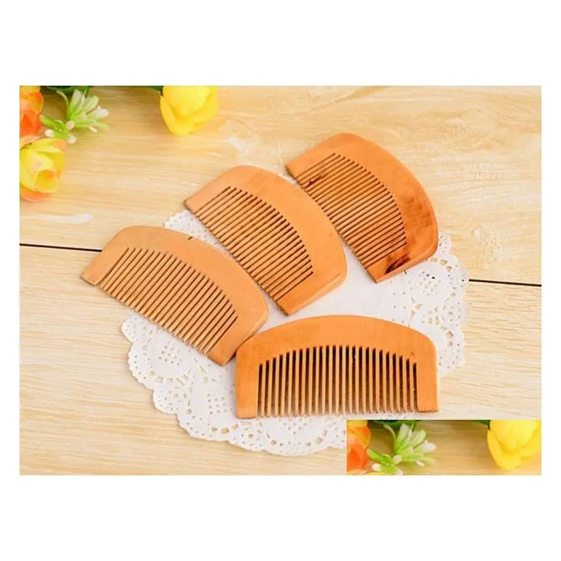 wooden comb natural health peach wood antistatic health care beard comb pocket combs hairbrush massager hair styling tool