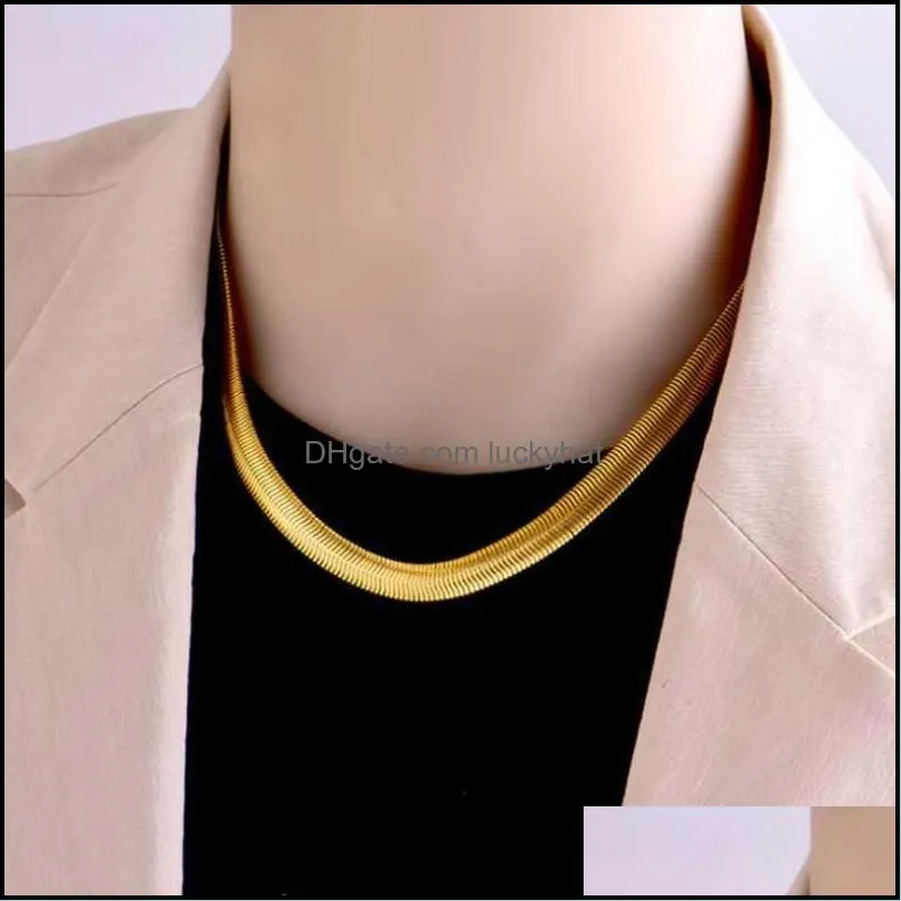 pendant necklaces stainless steel fashion fine jewelry rock width 0.8cm charms snake bone chain choker pendants for women menpendant