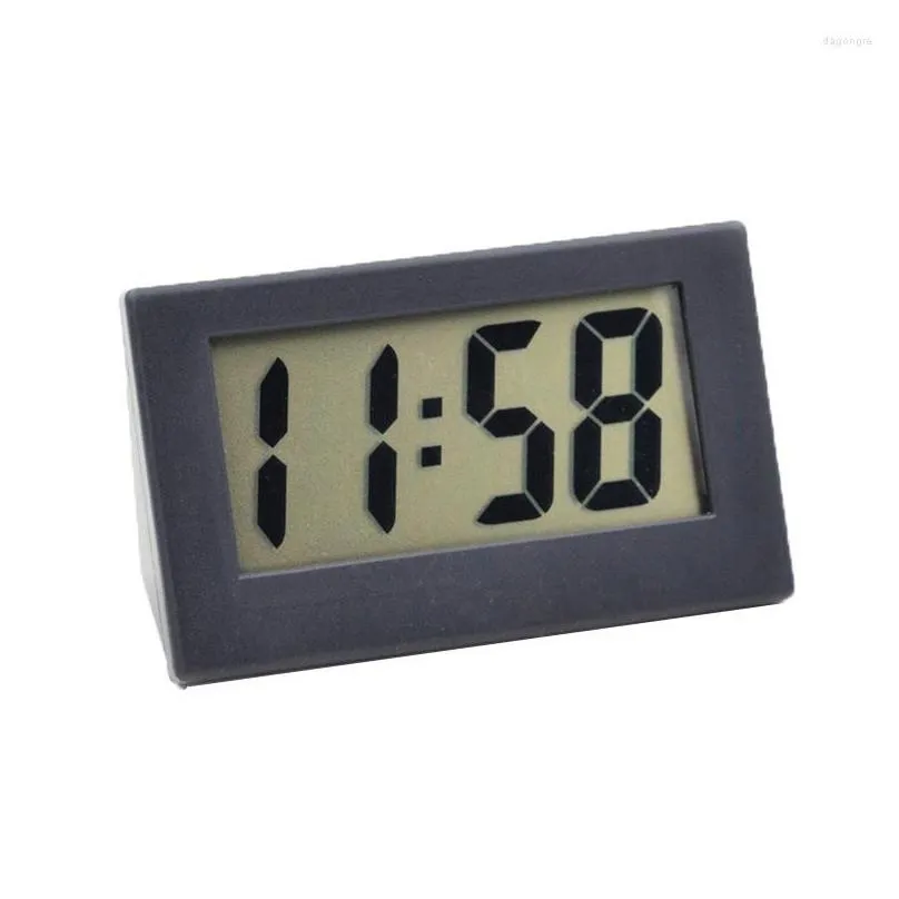 table clocks desk digital clock lcd screen selfadhesive bracket car plastic mini time