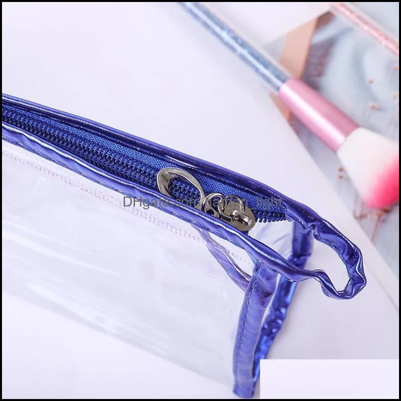 travel waterproof cosmetic bag large capacity cosmetic storage bag portable pvc transparent toiletry bag zipper pouch