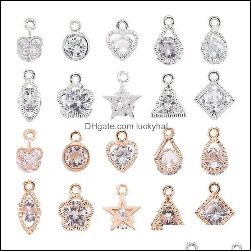 charms pandahall alloy pendant crystal clear cubic zirconia dangling for jewelry making diy bracelet necklace accessoriescharms
