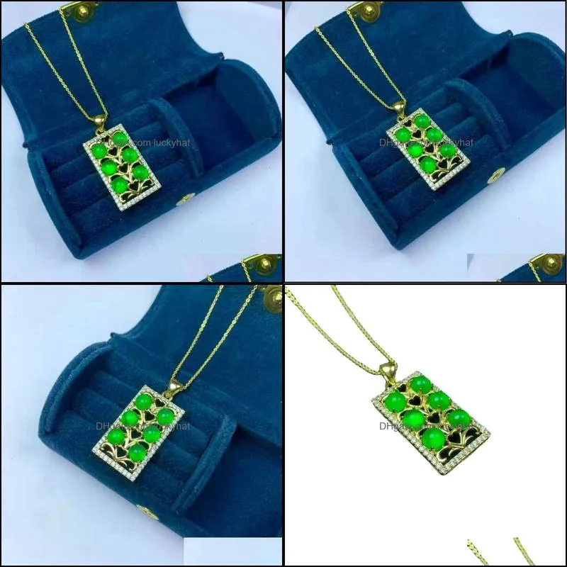 pendant necklaces factory wholesale brazil chalcedony925silver inlaid stylish abacus beads decorative pendantpendant