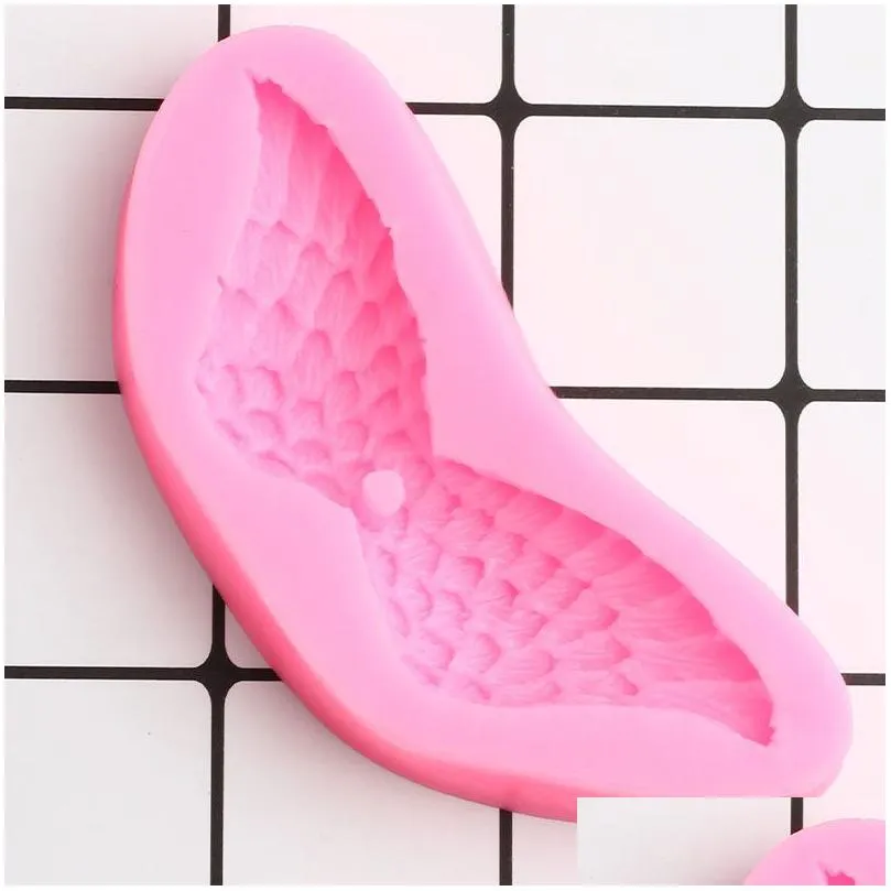 angel wings silicone mold chocolate baking fondant molds cupcake diy cake decorating tools aromatherapy wax clay candle moulds