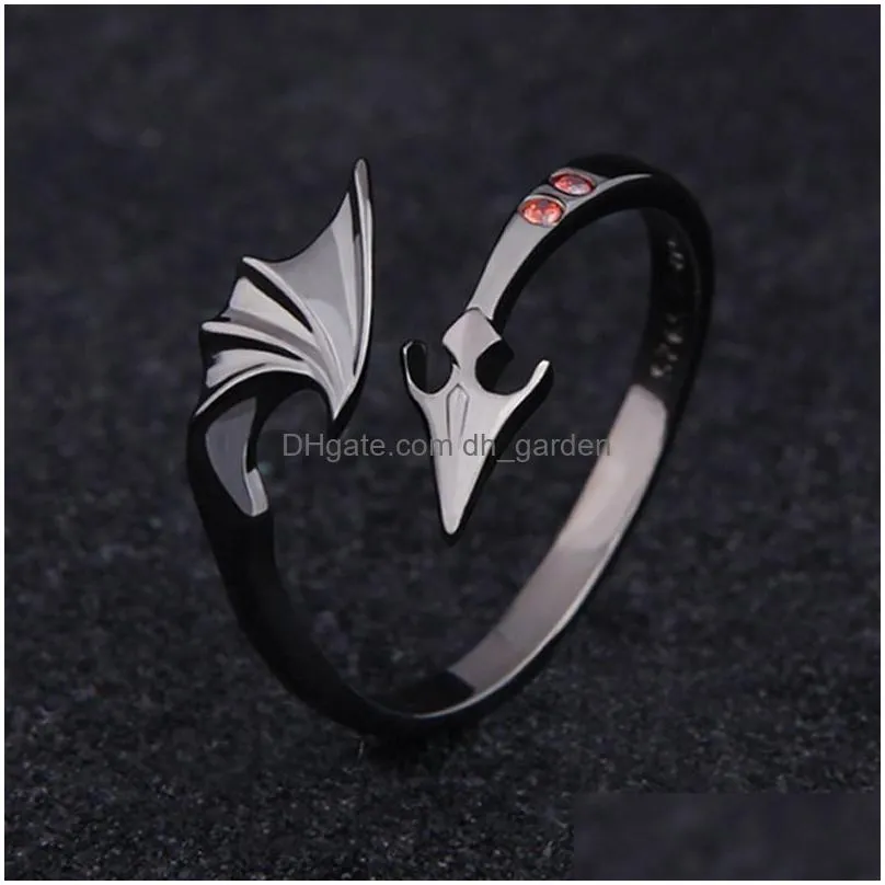 cluster rings anime touhou project remilia scarlet 925 sterling silver adjustable finger ring for women cosplay jewelry props birthday