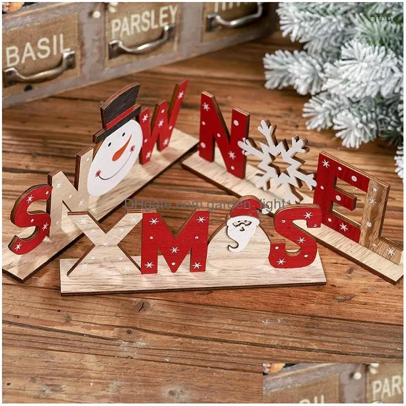 christmas decorations 1pcs merry hanging ornament handcraft letter wood pieces crafts xmas party home decoration diy laser cut wooden