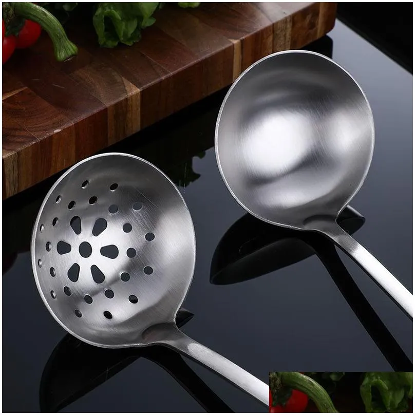 tableware long handle soup ladle spoon skimmer wall hanging stainless steel sauces buffet tableware kitchen cooking utensils tools