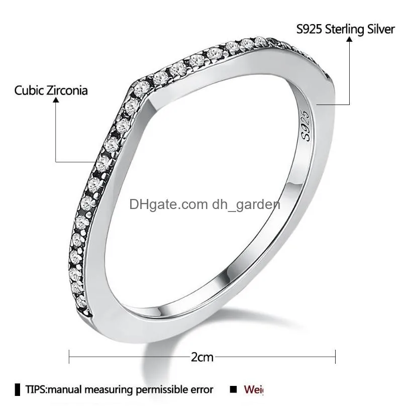 cluster rings zemior romantic 925 sterling silver water drop for women shiny 5a clear cubic zirconia simple ring wedding fine jewelry
