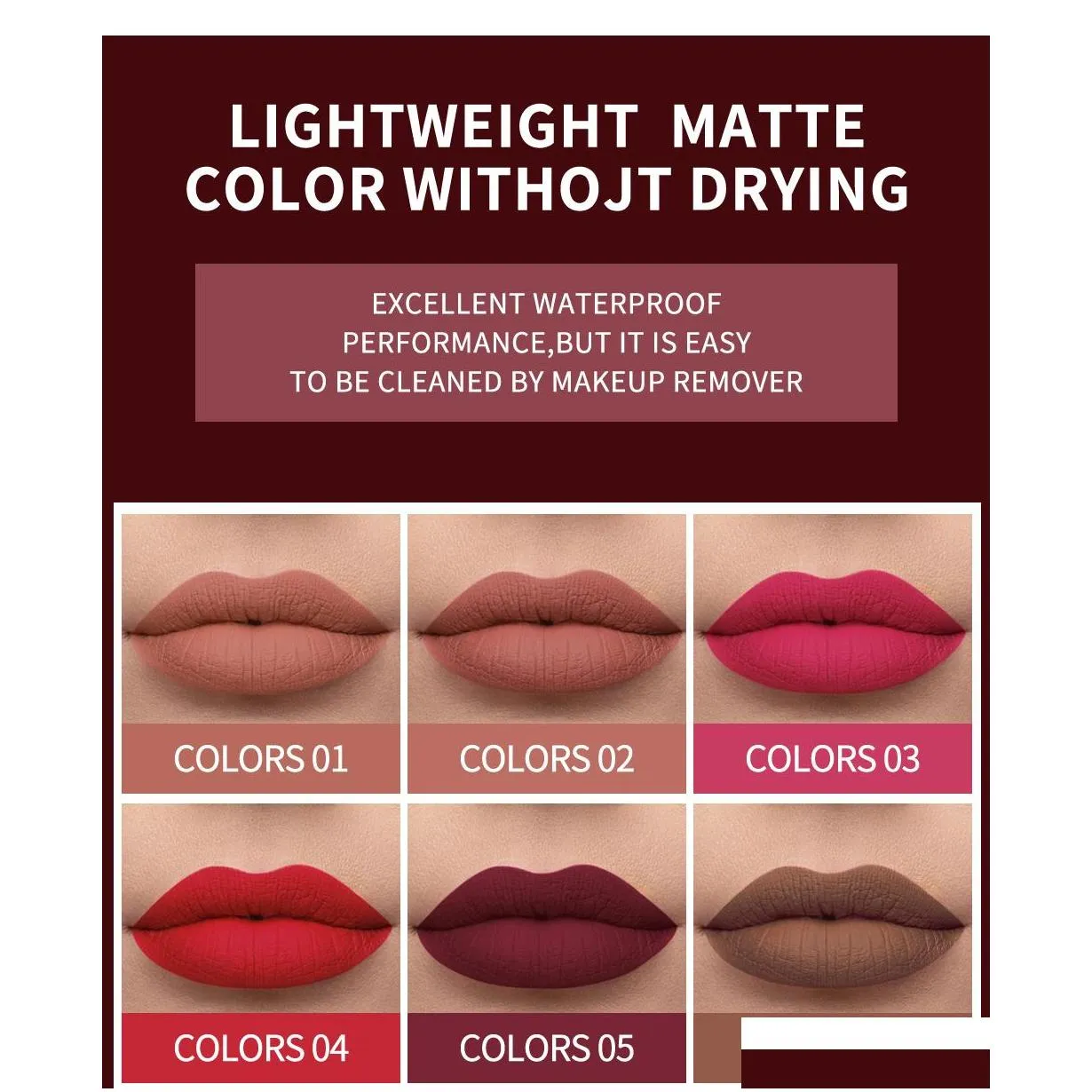 drop handaiyan matte liquid lipstick long lasting nude velvet lip gloss waterproof red lip pigment women makeup lip gloss