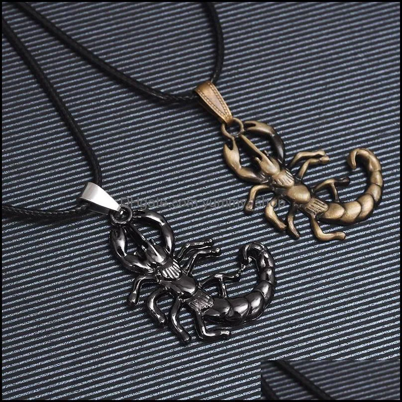 vintage fashion scorpion necklace sex mens accessories pendant necklace sweater chain jewelry metal scorpion necklace strap pendant