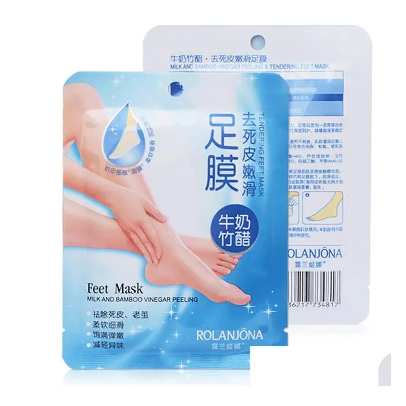 5packsis10pcs rolanjona feet mask baby foot peeling re al remove dead skin smooth exfoliating socks foot care dhs 