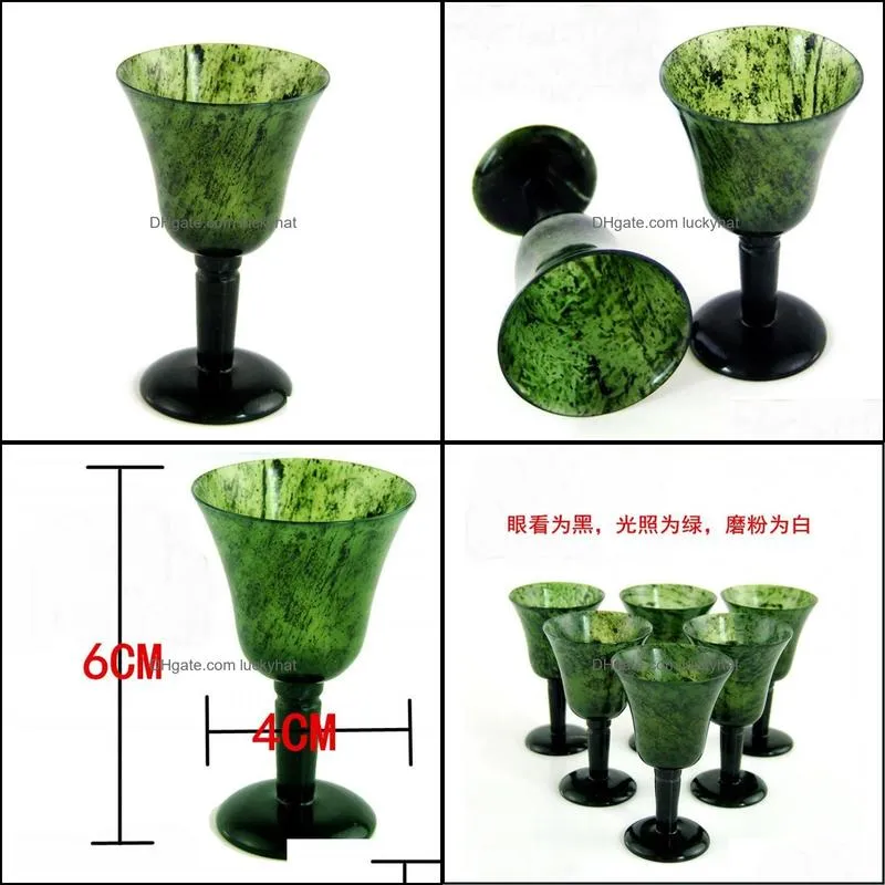 pendant necklaces factory wholesale gansu qilian jade jiuquan shandan mandarin duck dark luminous cup goblets drinking setpendant