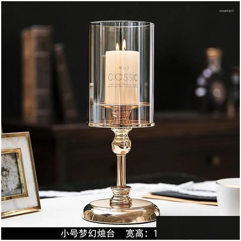 candle holders american style modern iron gold plated bars room kitchen chandelier bougeoir home decor eh60ch
