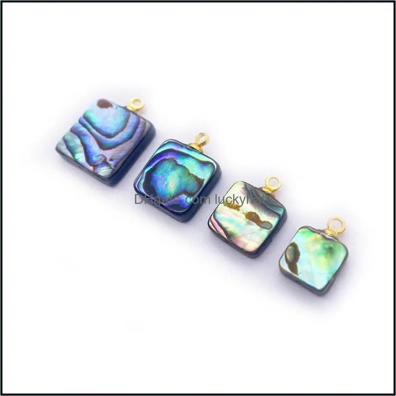 charms high quality abalone shell square loose beads pendant earrings necklace bracelet jewelry making handmade accessories giftcharms