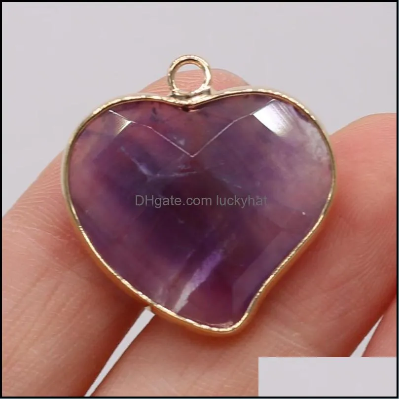 pendant necklaces selling natural blue amazon amethyst gold plated heart boutique making diy fashion charm necklace bracelet