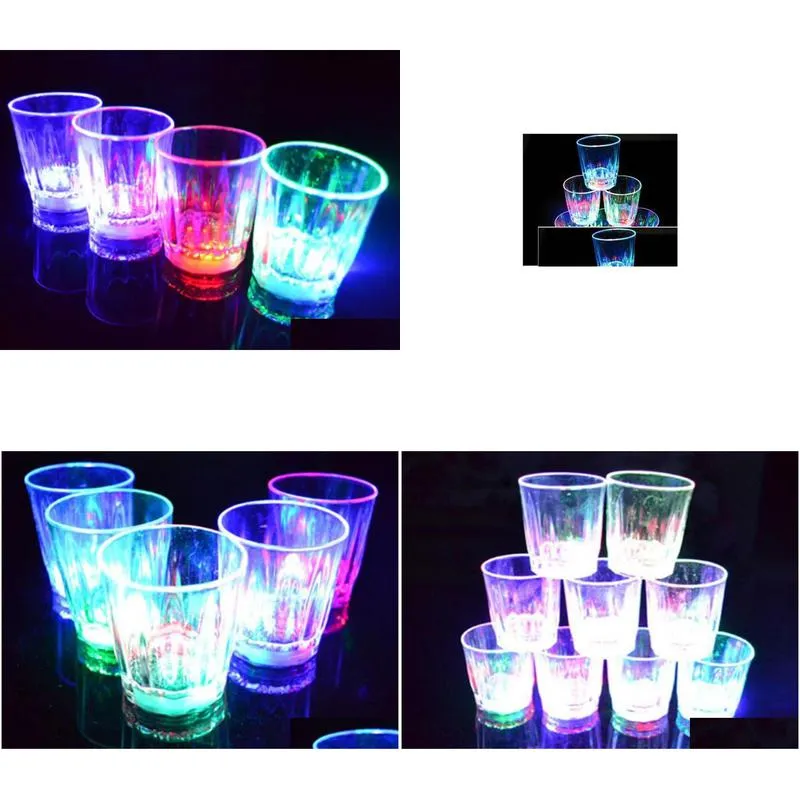 led flashing glowing cup water liquid activated lightup wine beer glass mug luminous party bar drink christmas party decoration