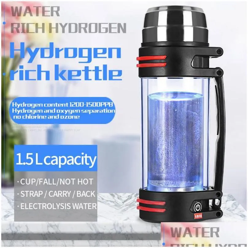 water bottles hydrogen rich generator ionizer bottle negative ion machine electrolysis weak alkaline high boron glass cup health