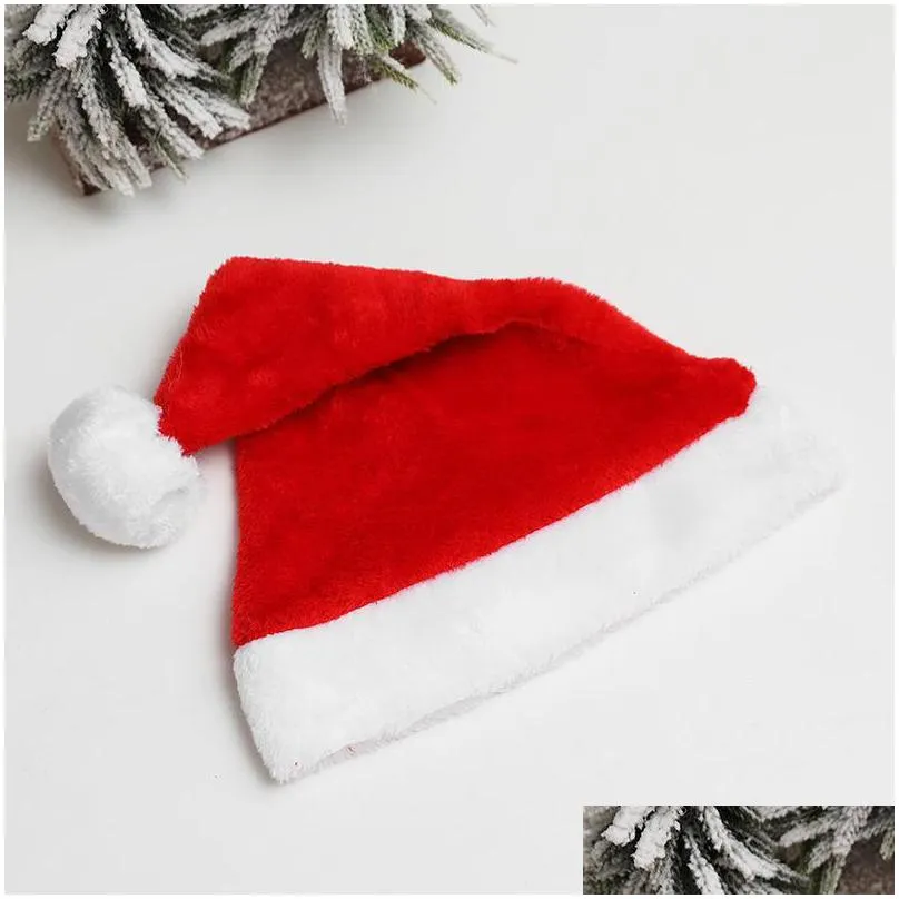 christmas santa claus hats 7 colors short plush caps festival party cosplay costumes cap xmas decoration accessories wht028