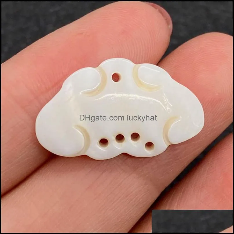 pendant necklaces 1pc natural freshwater shell white carved hollow cloud necklace diy jewelry making designer charms