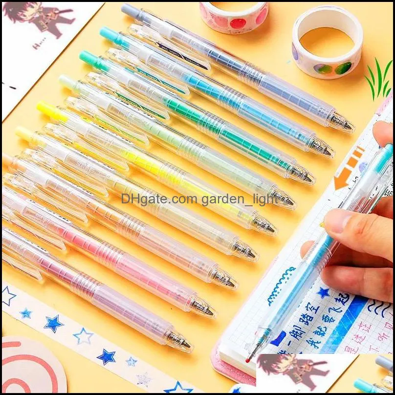 9 colors/set vintage morandi gel pen creative diy diary journal drawing graffiti pen kawaii office stationery school supplies1