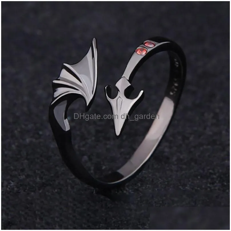 cluster rings anime touhou project remilia scarlet 925 sterling silver adjustable finger ring for women cosplay jewelry props birthday