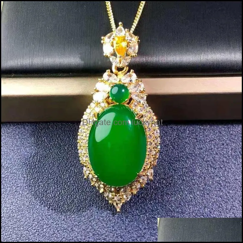 pendant necklaces like chalcedony necklace jade egg noodles platinum rose gold neck accessories female green livpendant