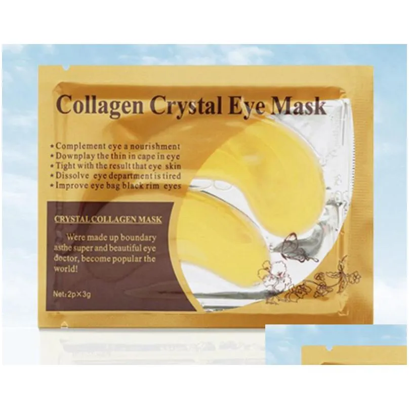epacket black crystal collagen gold powder eye facial mask moisturizing antiaging