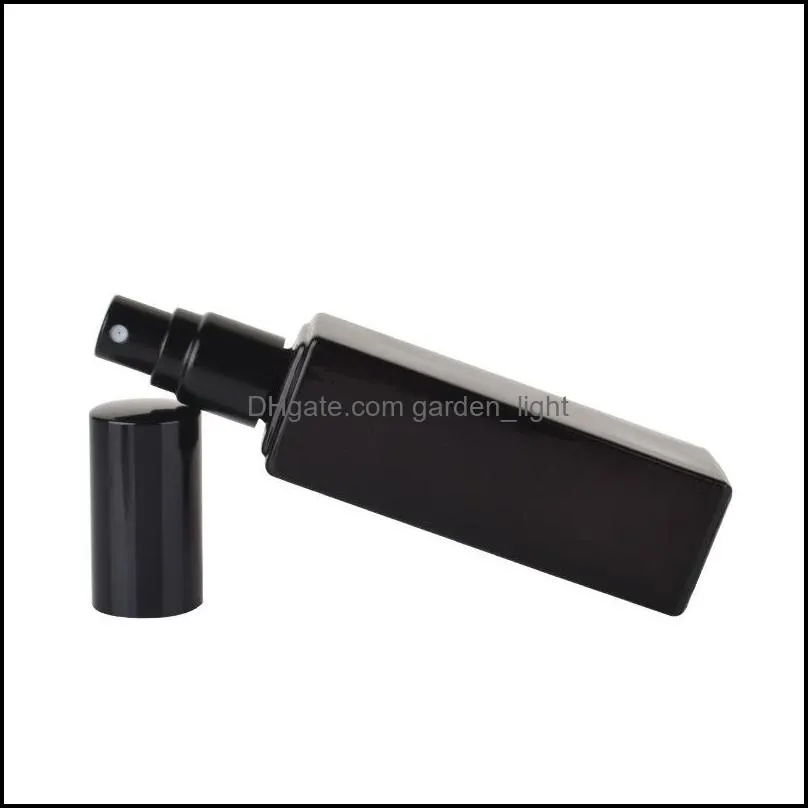 20ml square matte black glass spray bottles with goldsilverblack fine mist sprayer pump cap for perfume  oil essence