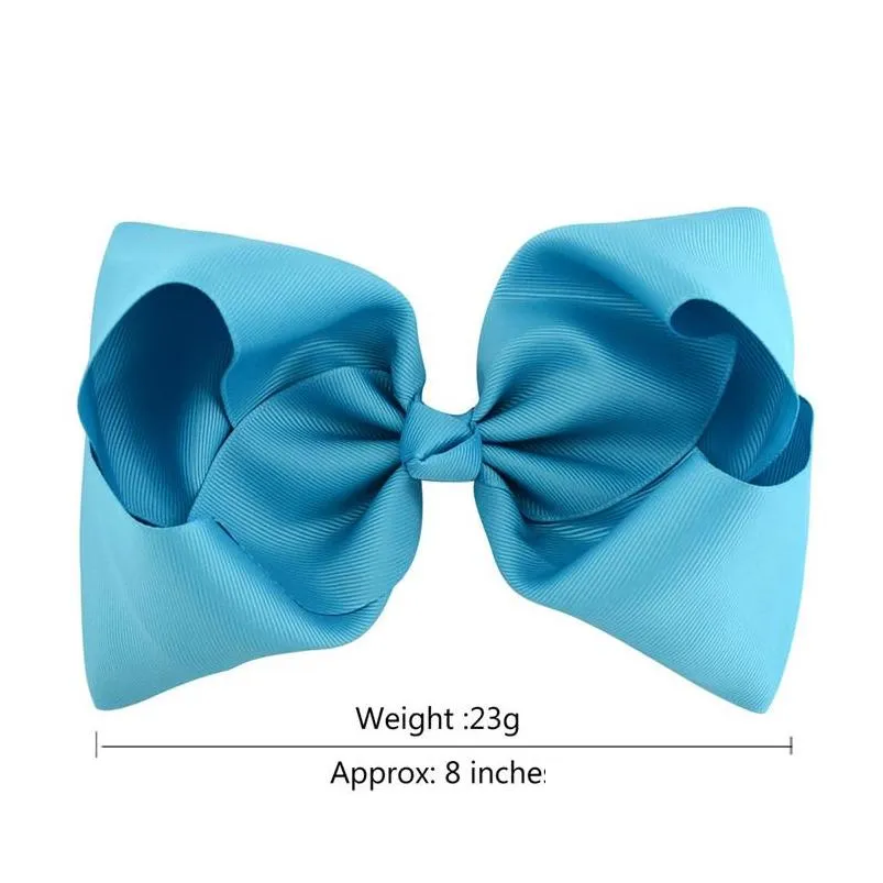 baby 8 inch large grosgrain ribbon bow hairpin clips girls large bowknot barrette kids hair boutique bows children hair accessories