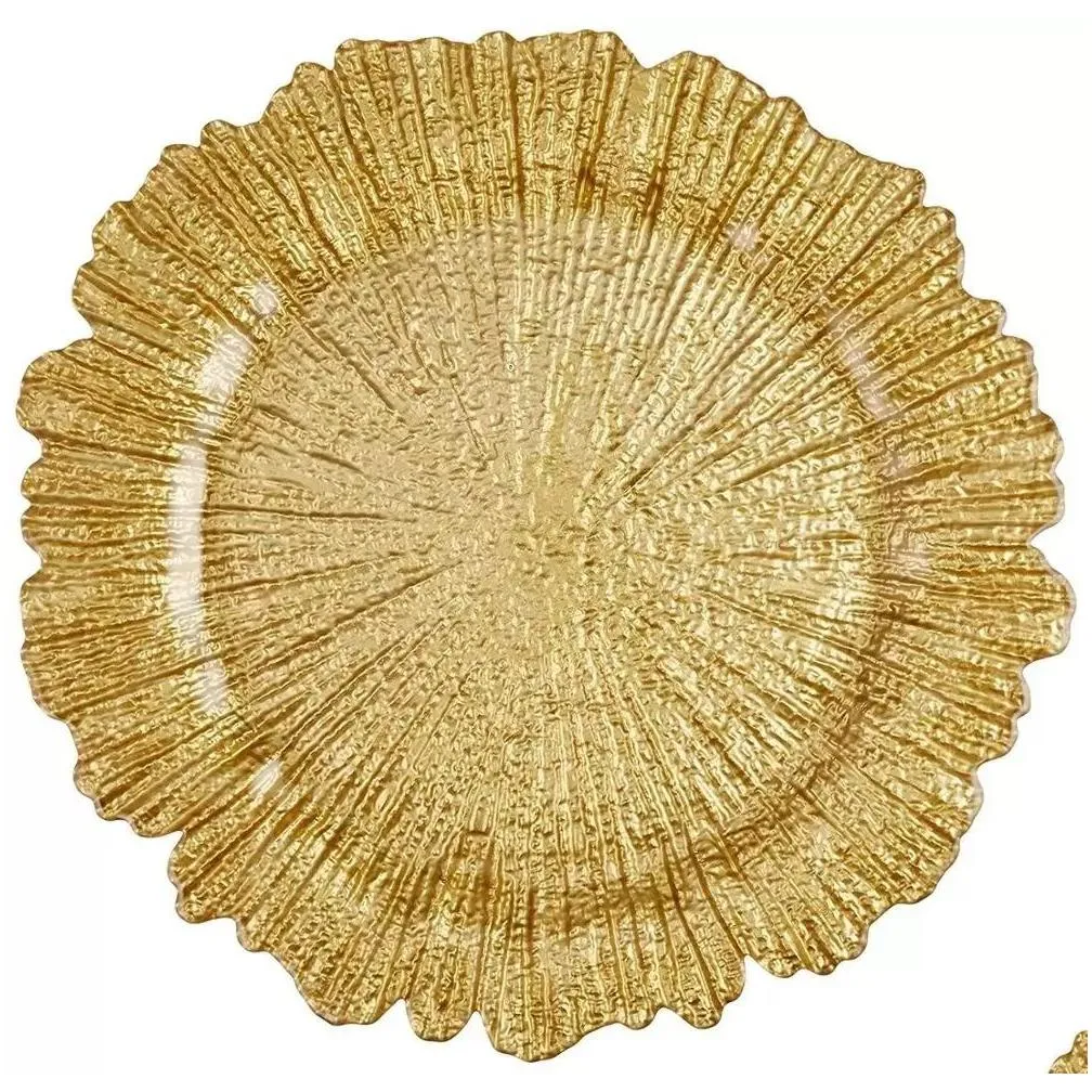 wholesale 13inch gold  plates underplate wedding reef gold  plates for wedding