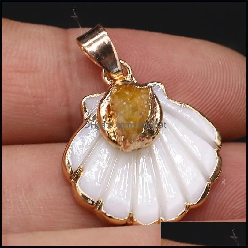 charms fashion natural mother of pearl shell pendant for women jewelry making diy earrings necklace accessories gift size 20x25mm