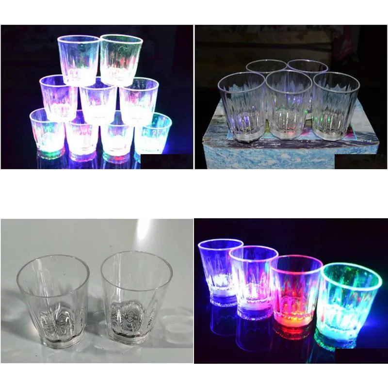 led flashing glowing cup water liquid activated lightup wine beer glass mug luminous party bar drink christmas party decoration